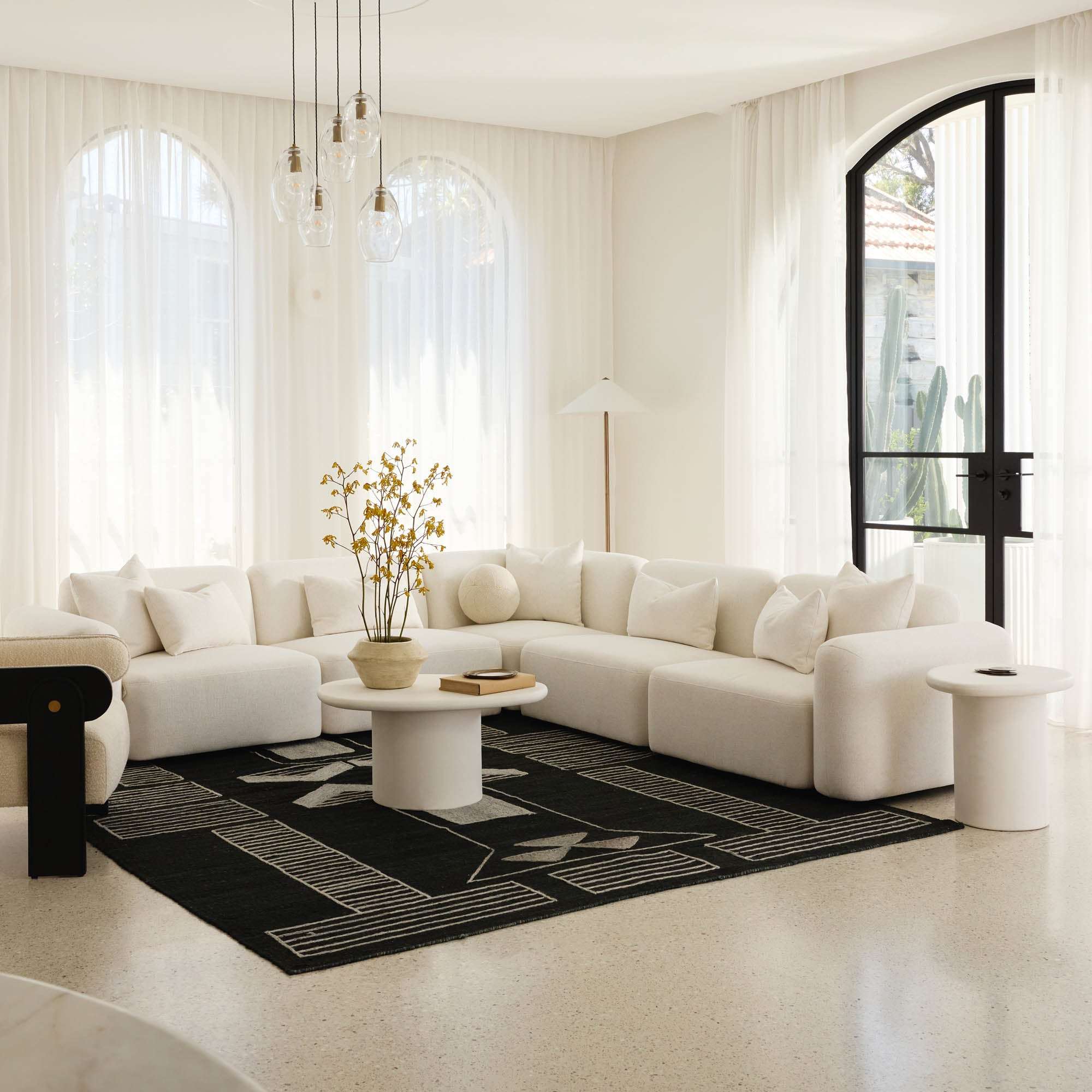 Pascal Modular Sofa 4 Seat Corner Ivory White