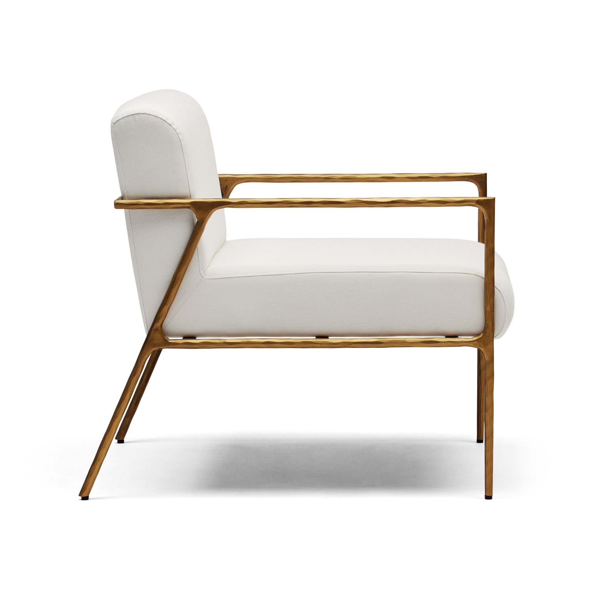 Mila Chair with Arms Ivory & Gold