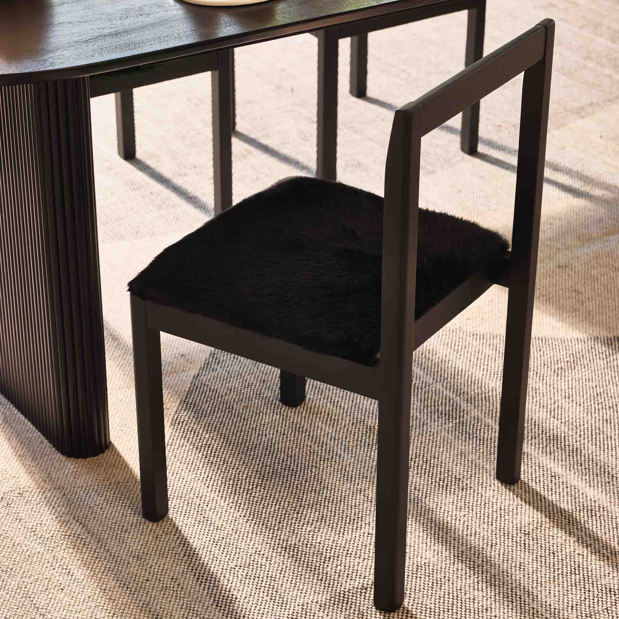 Subo Dining Chair Black Goat Skin