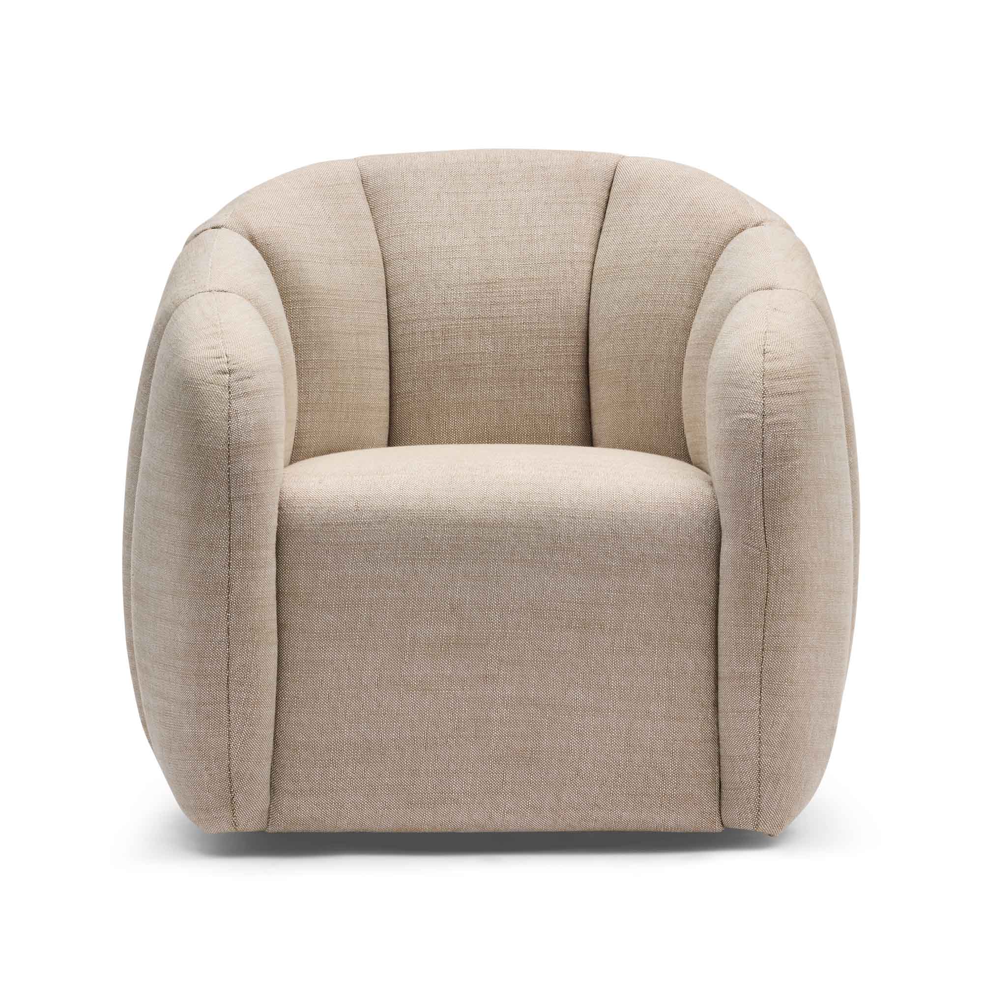 Asher Swivel Chair Ivory & Taupe