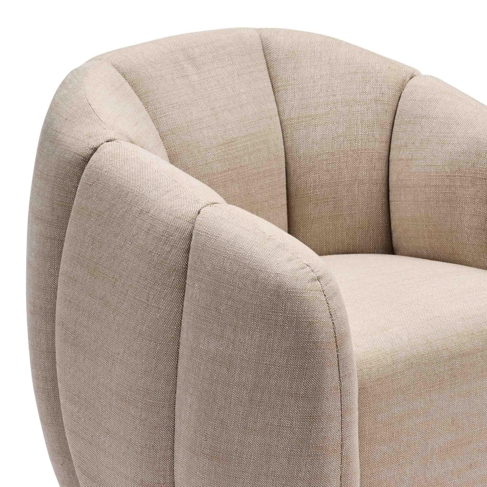 Asher Swivel Chair Ivory & Taupe