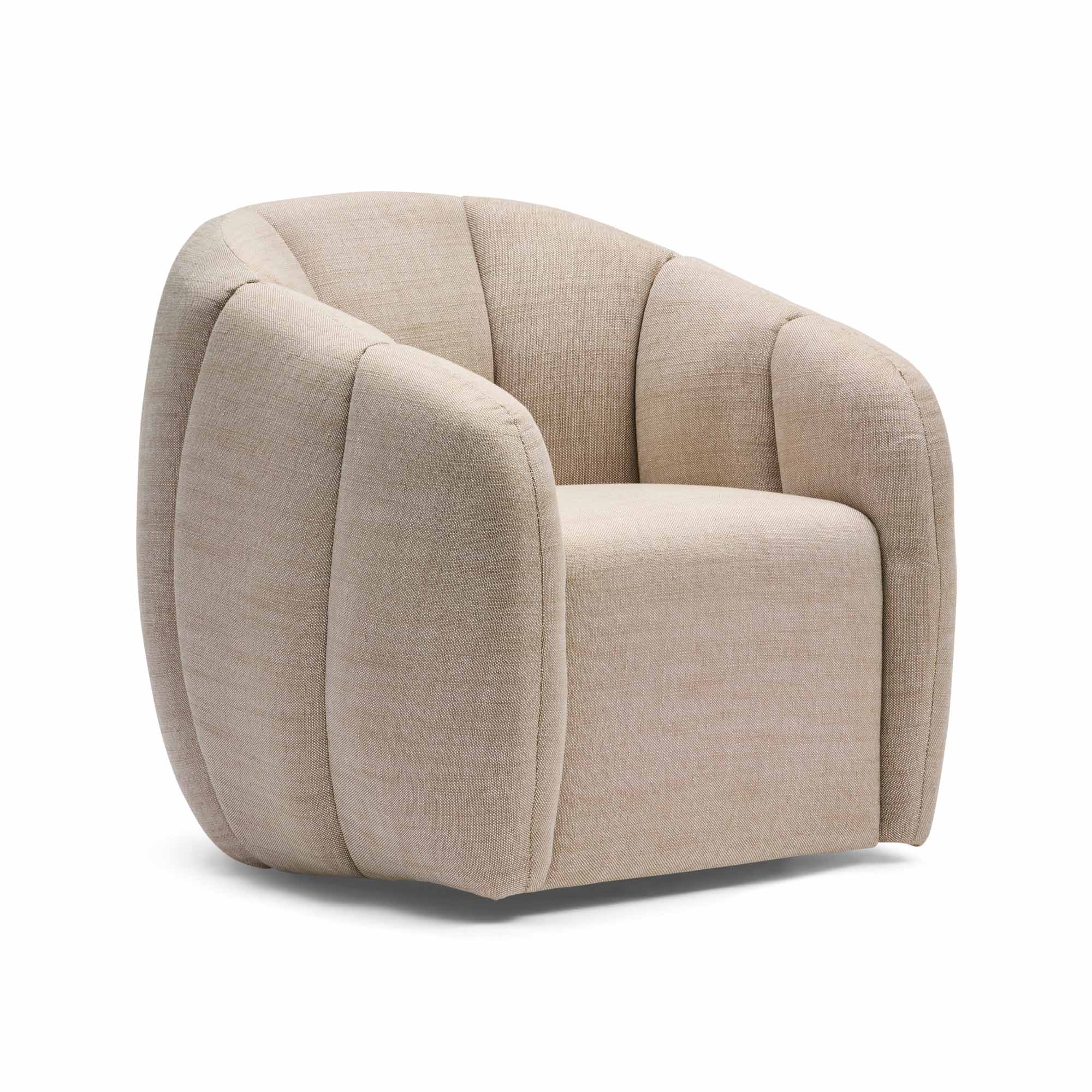 Asher Swivel Chair Ivory & Taupe