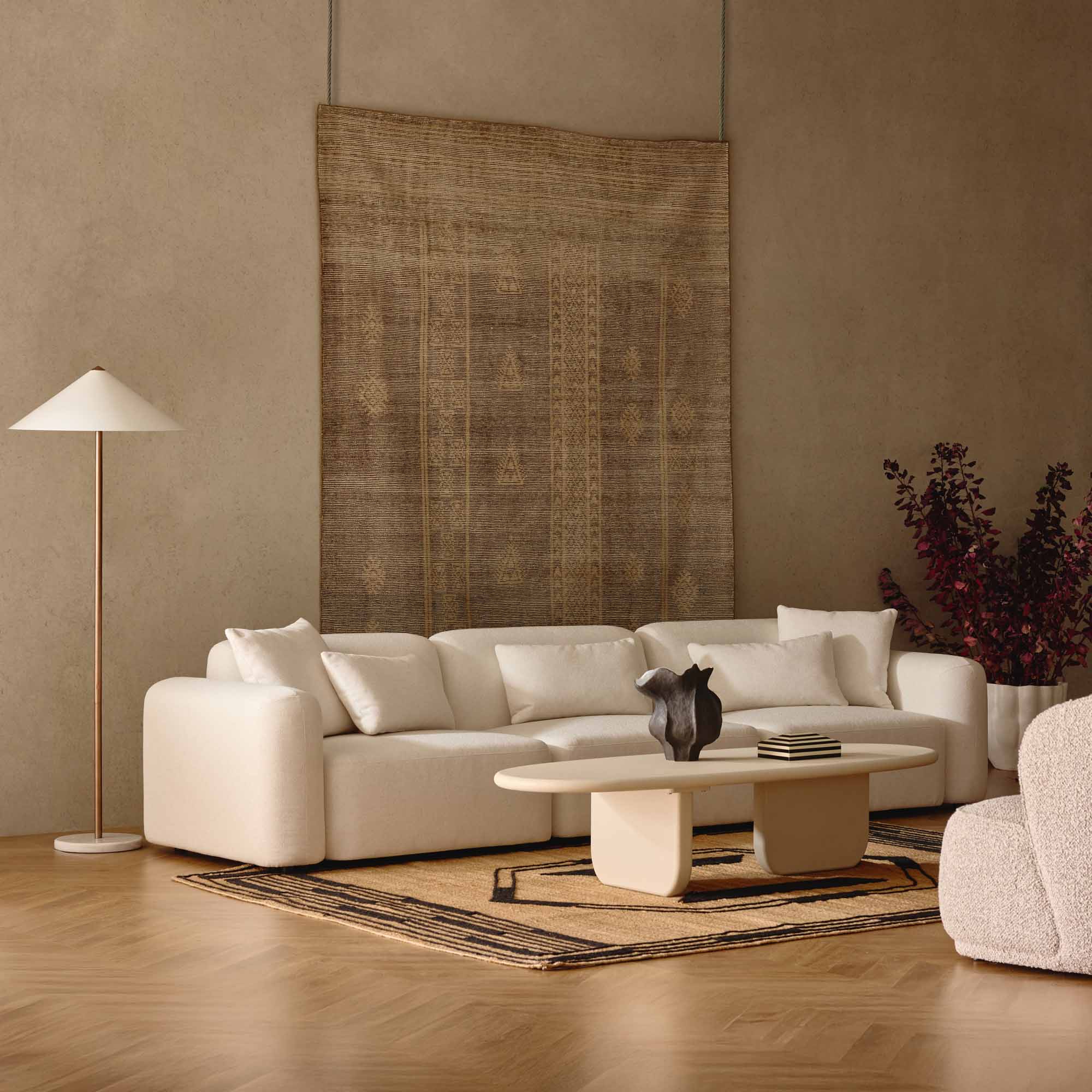 Pascal Modular Sofa Ivory 3 Seat