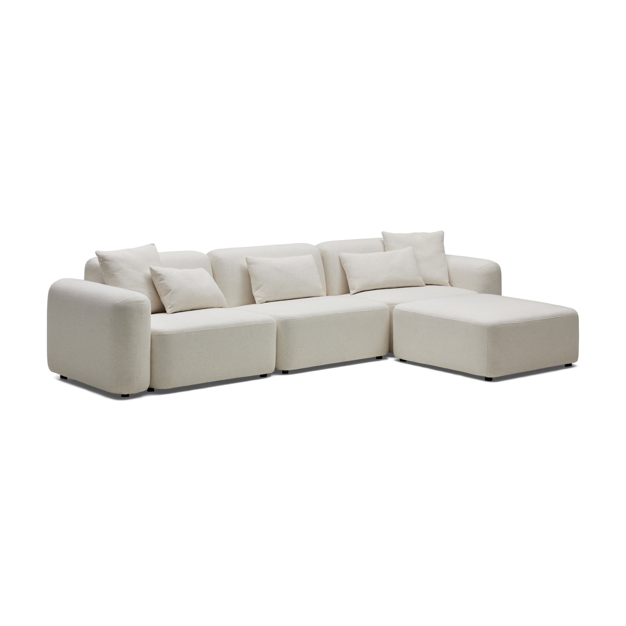 Pascal Modular Sofa Ivory 3 Seat w/ Chaise Ex-Display