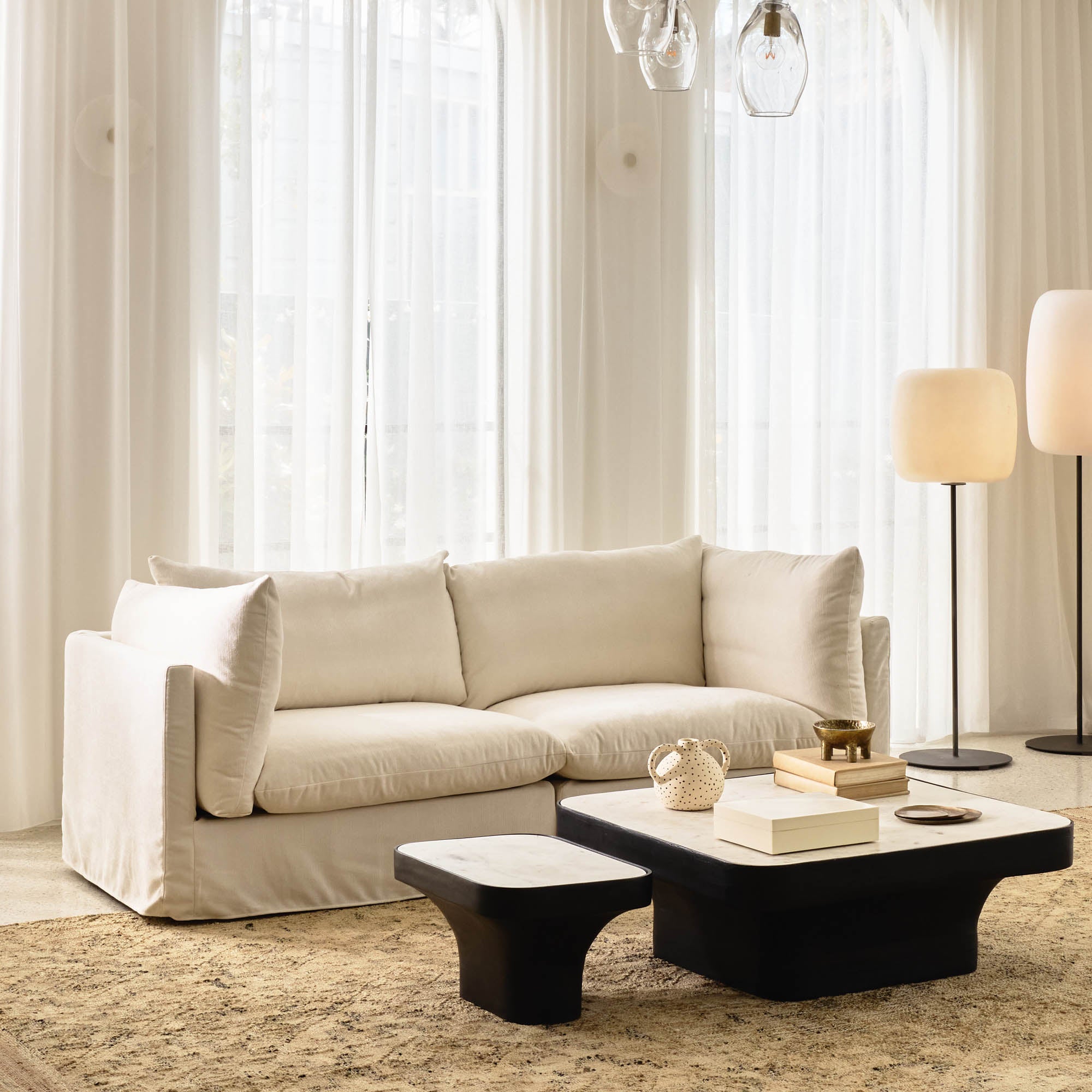 Mia Modular Sofa Warm Ivory 2 Seat