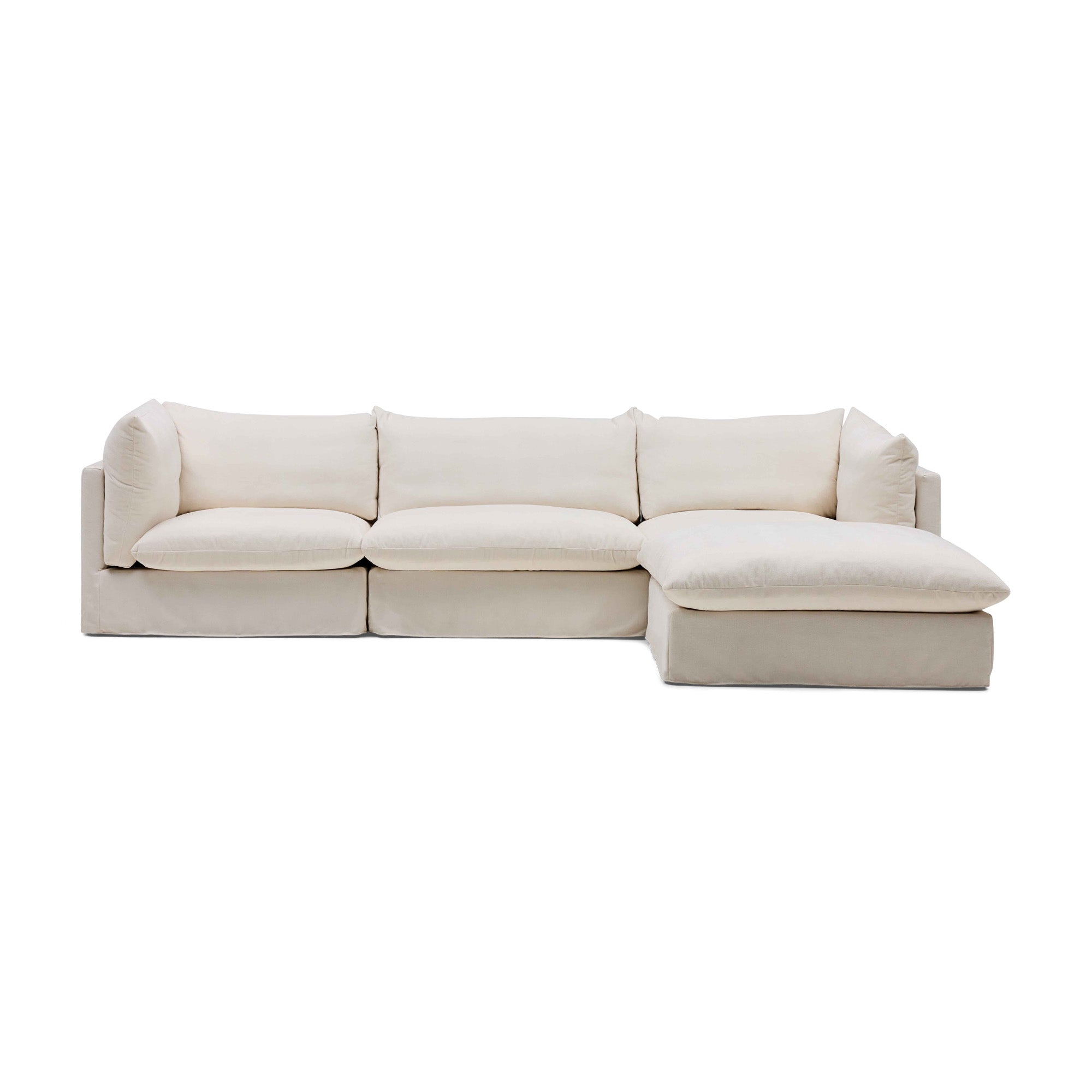 Mia Modular Sofa Ivory 3 Seat Right Chaise