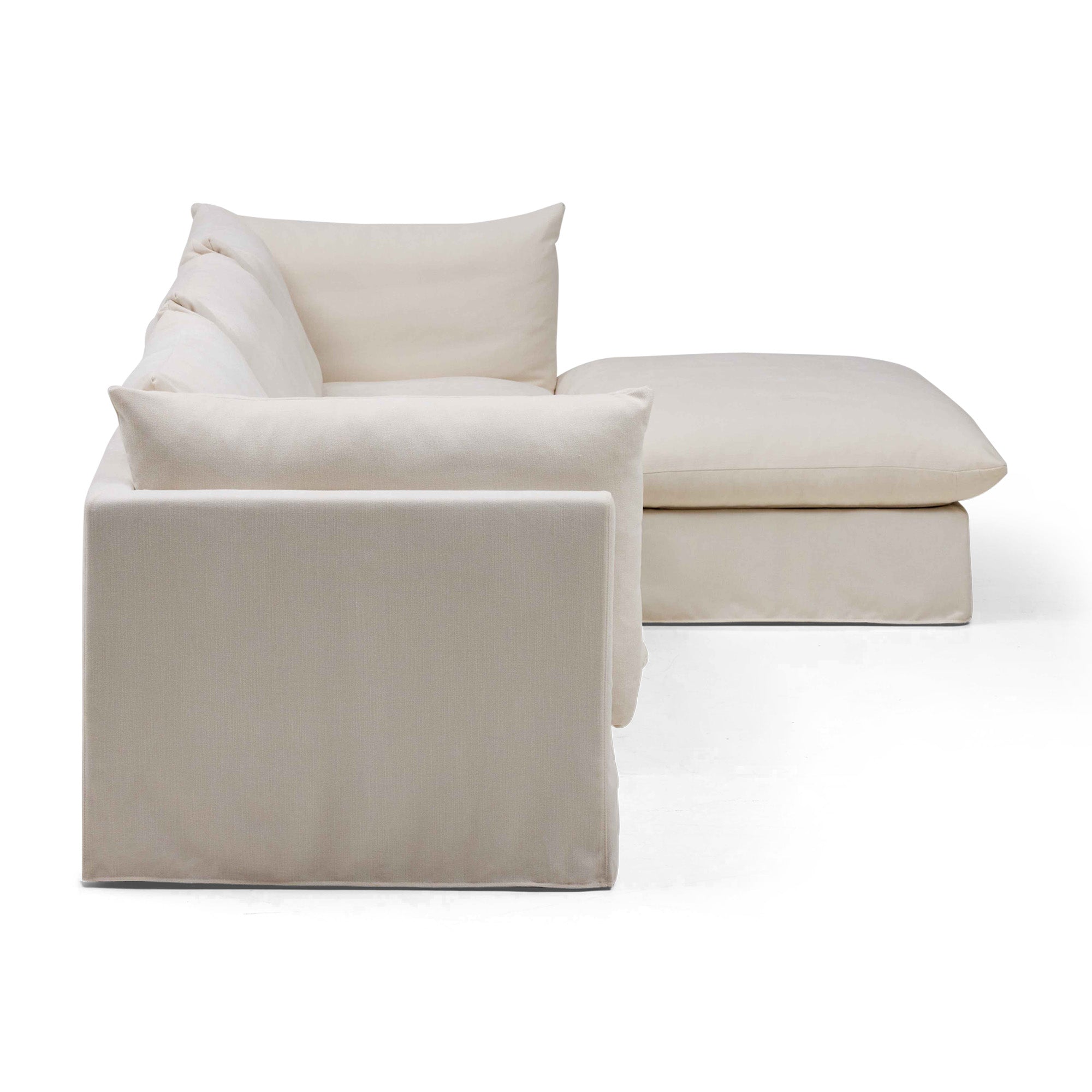 Mia Modular Sofa Ivory 3 Seat Right Chaise