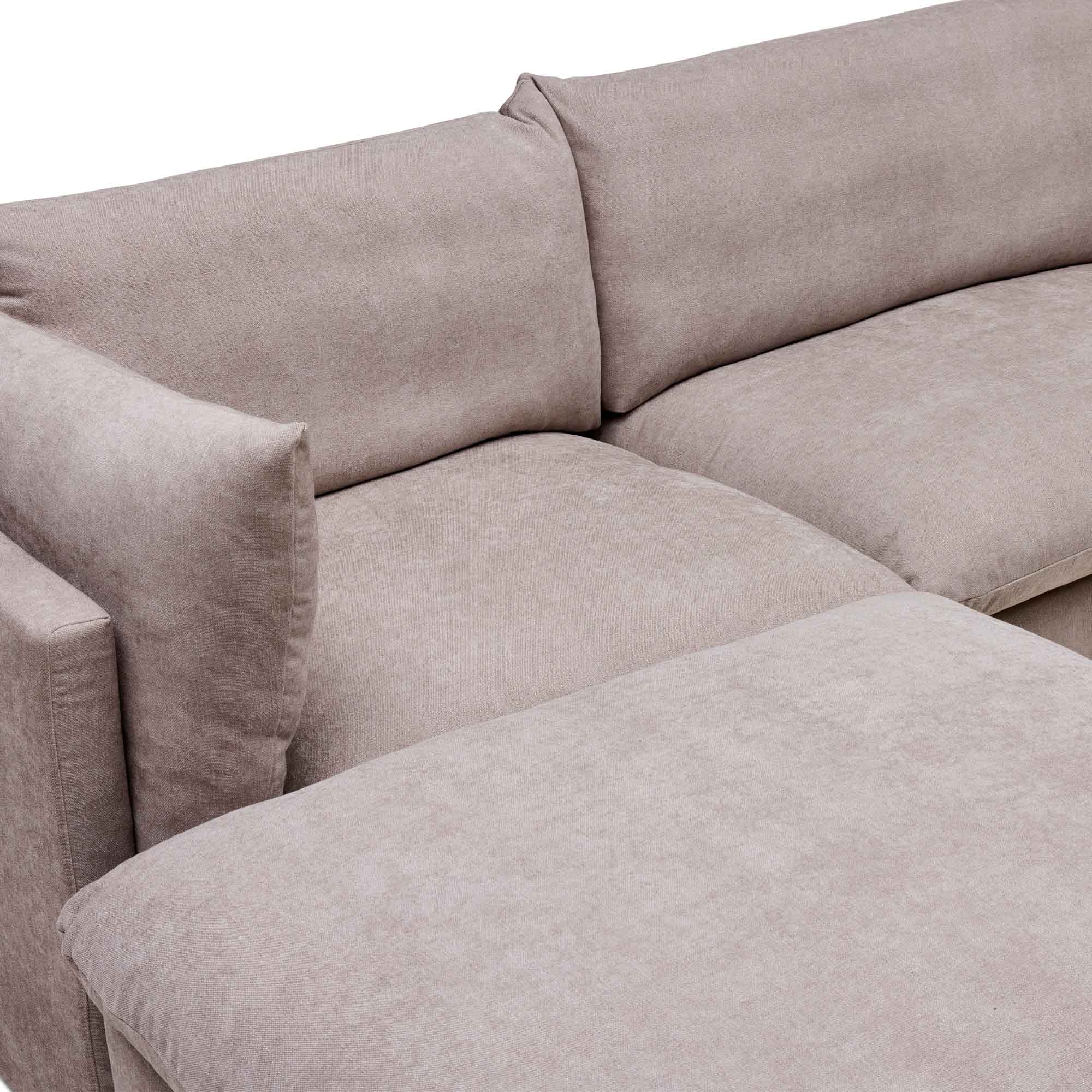 Mia Modular Sofa Oatmeal 2 Seat Left Chaise