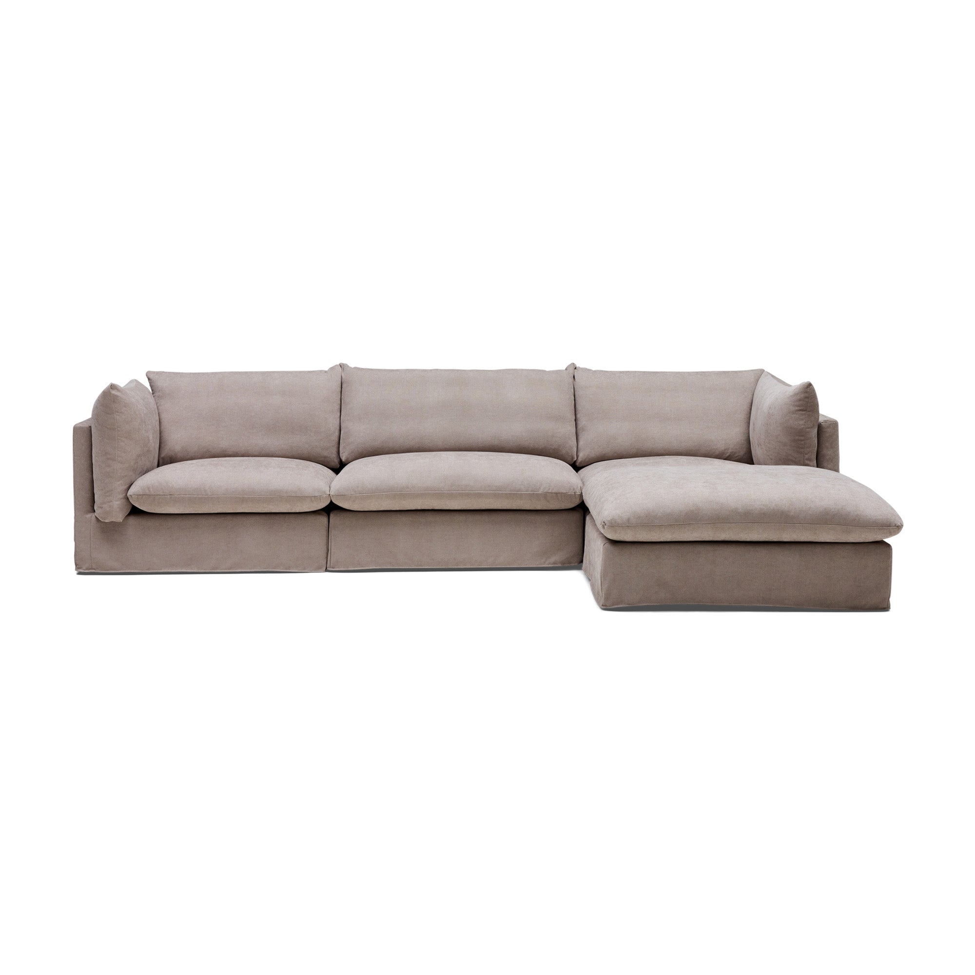 Mia Modular Sofa Oatmeal 3 Seat Right Chaise