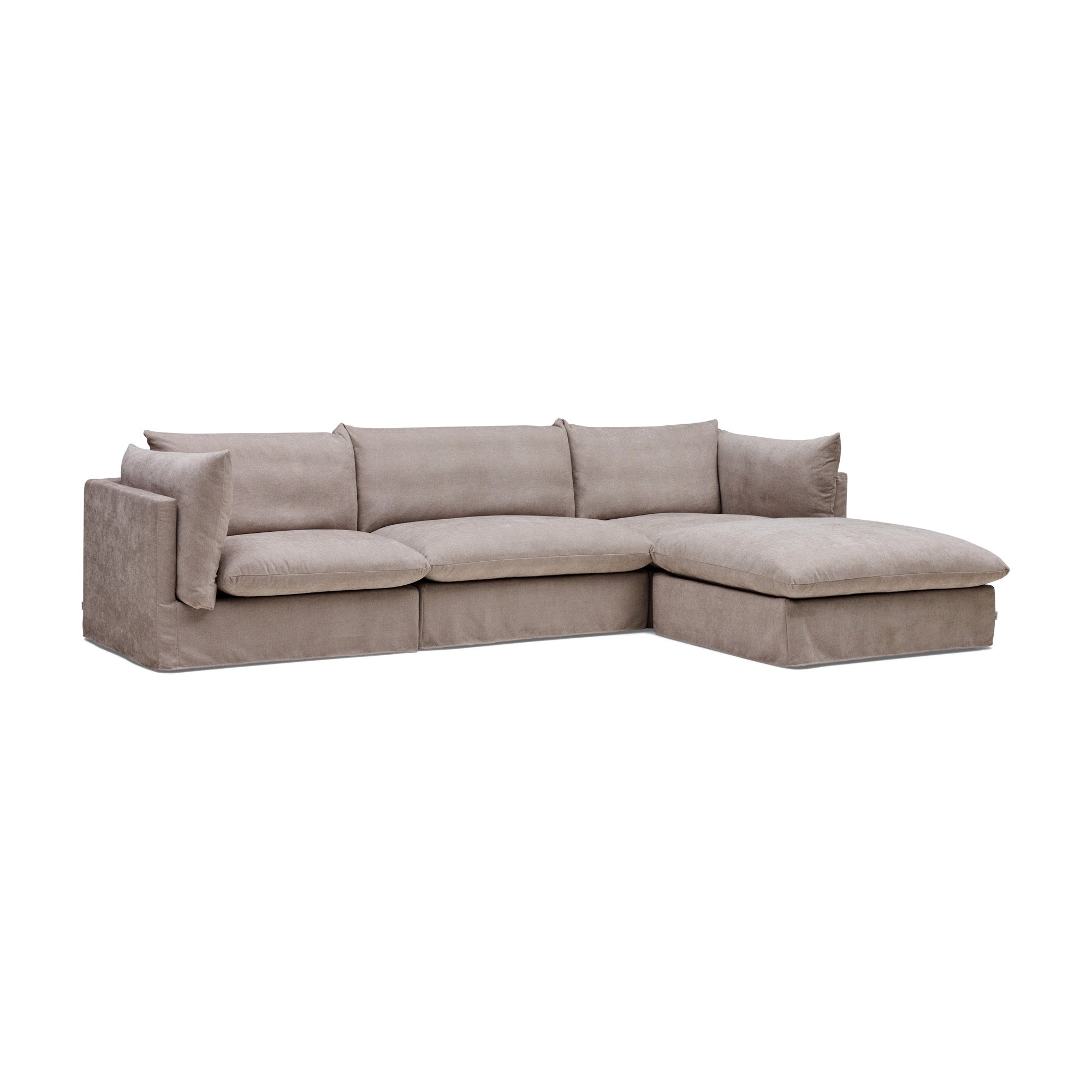 Mia Modular Sofa Oatmeal 3 Seat Right