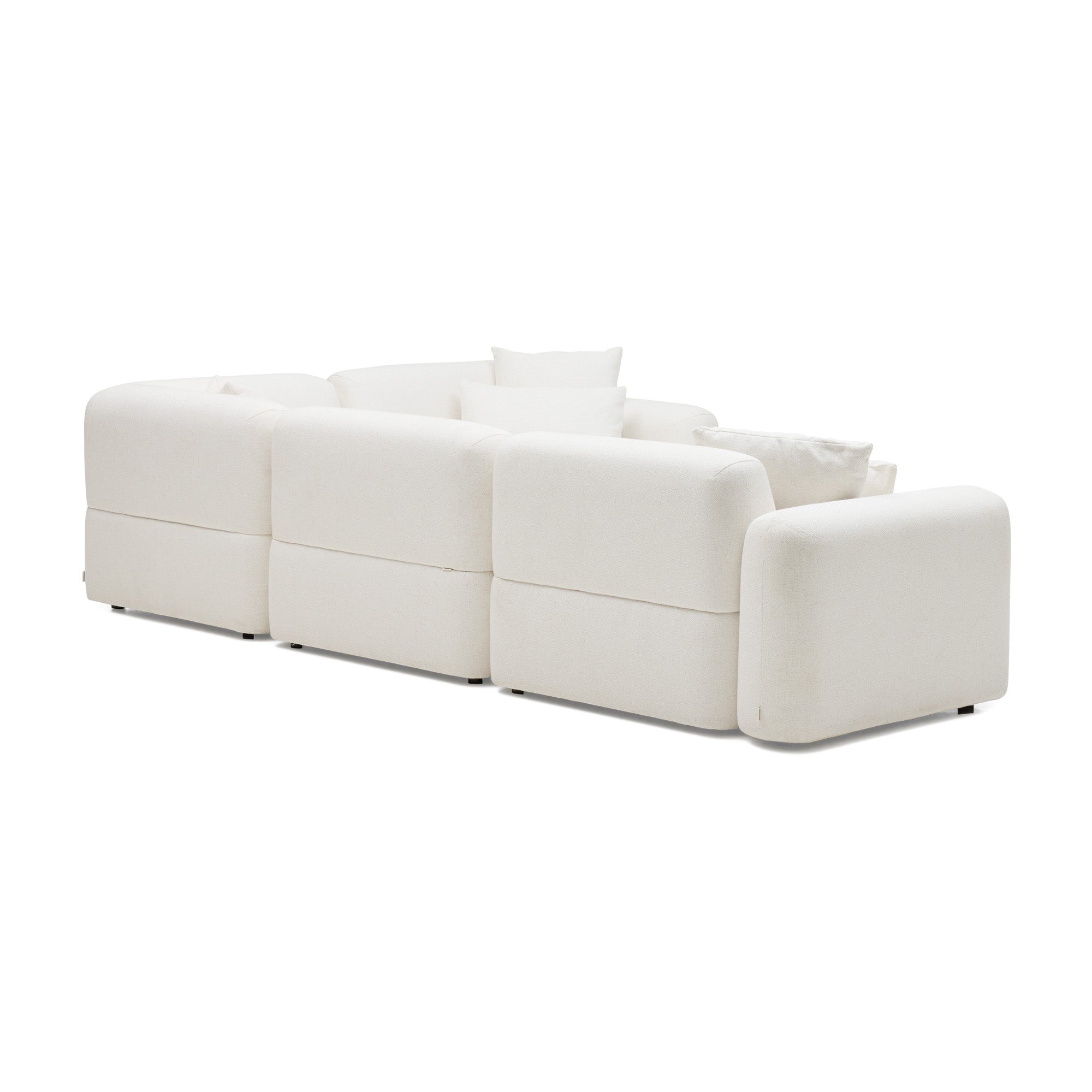 Pascal 4-Seat Corner Modular Sofa in Ivory White