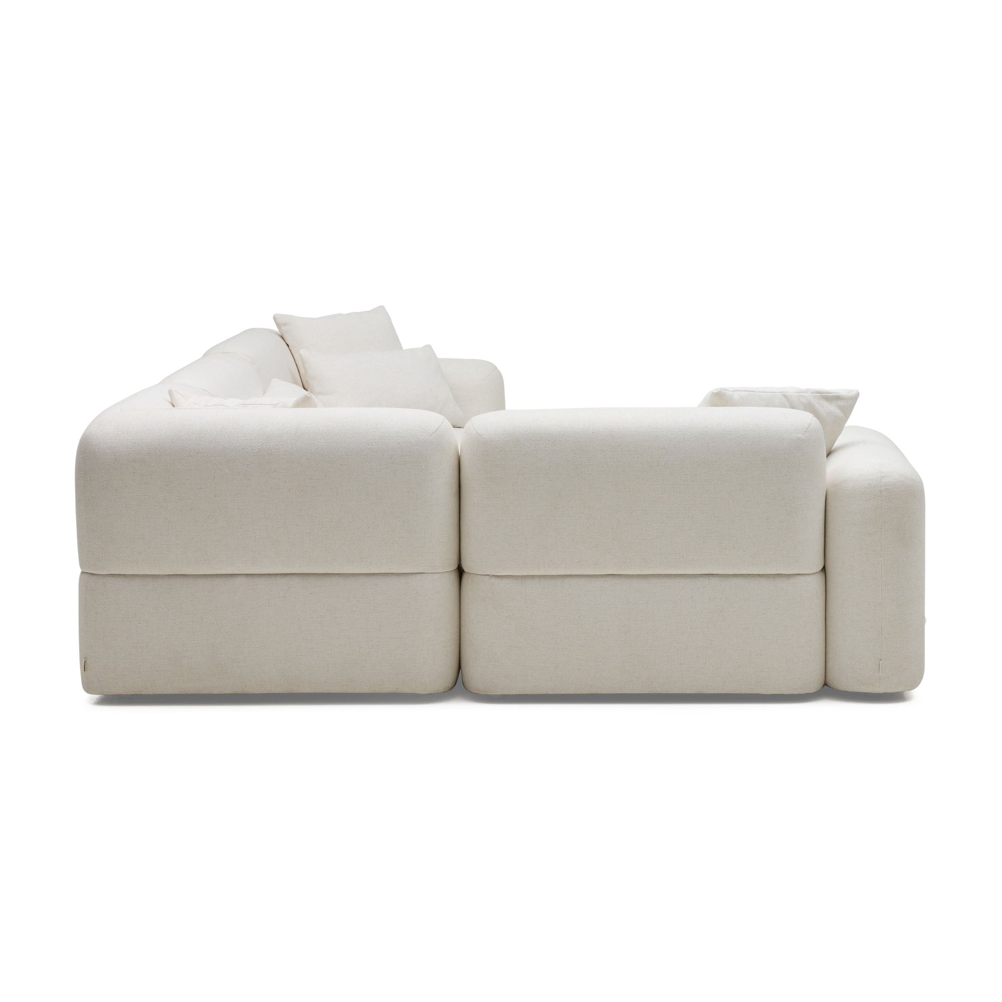 Pascal 4-Seat Corner Modular Sofa in Ivory White