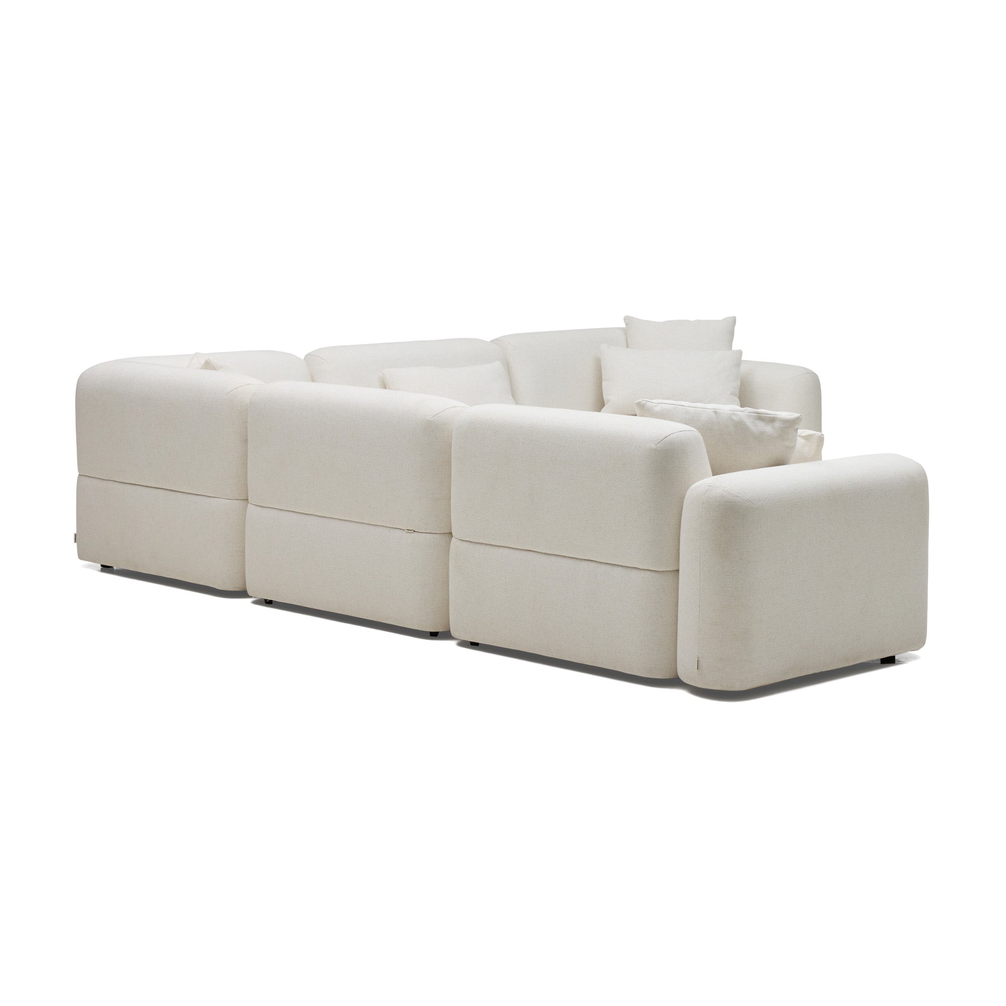 Pascal 5-Seat Corner Modular Sofa in Ivory White