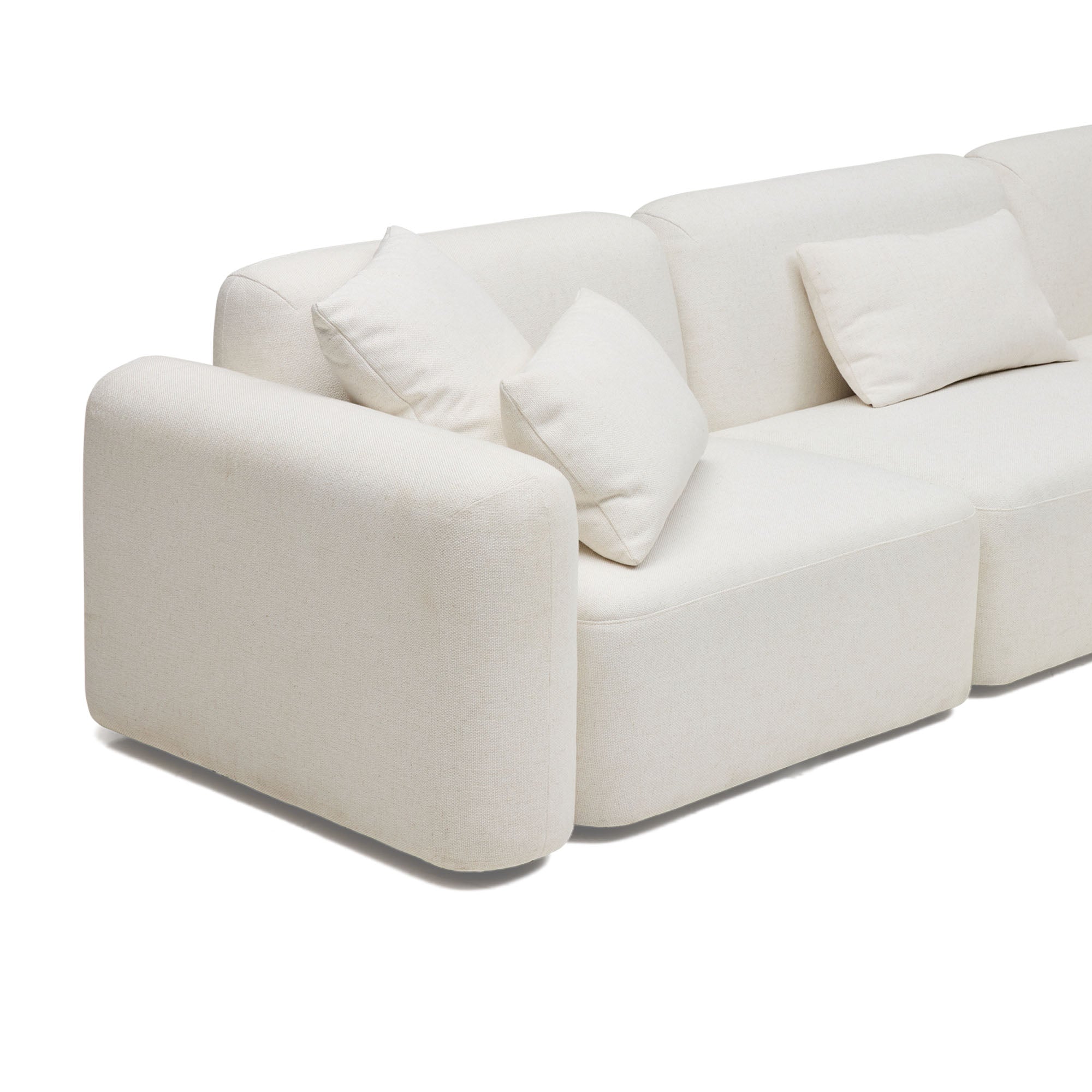 Pascal 5-Seat Corner Modular Sofa in Ivory White