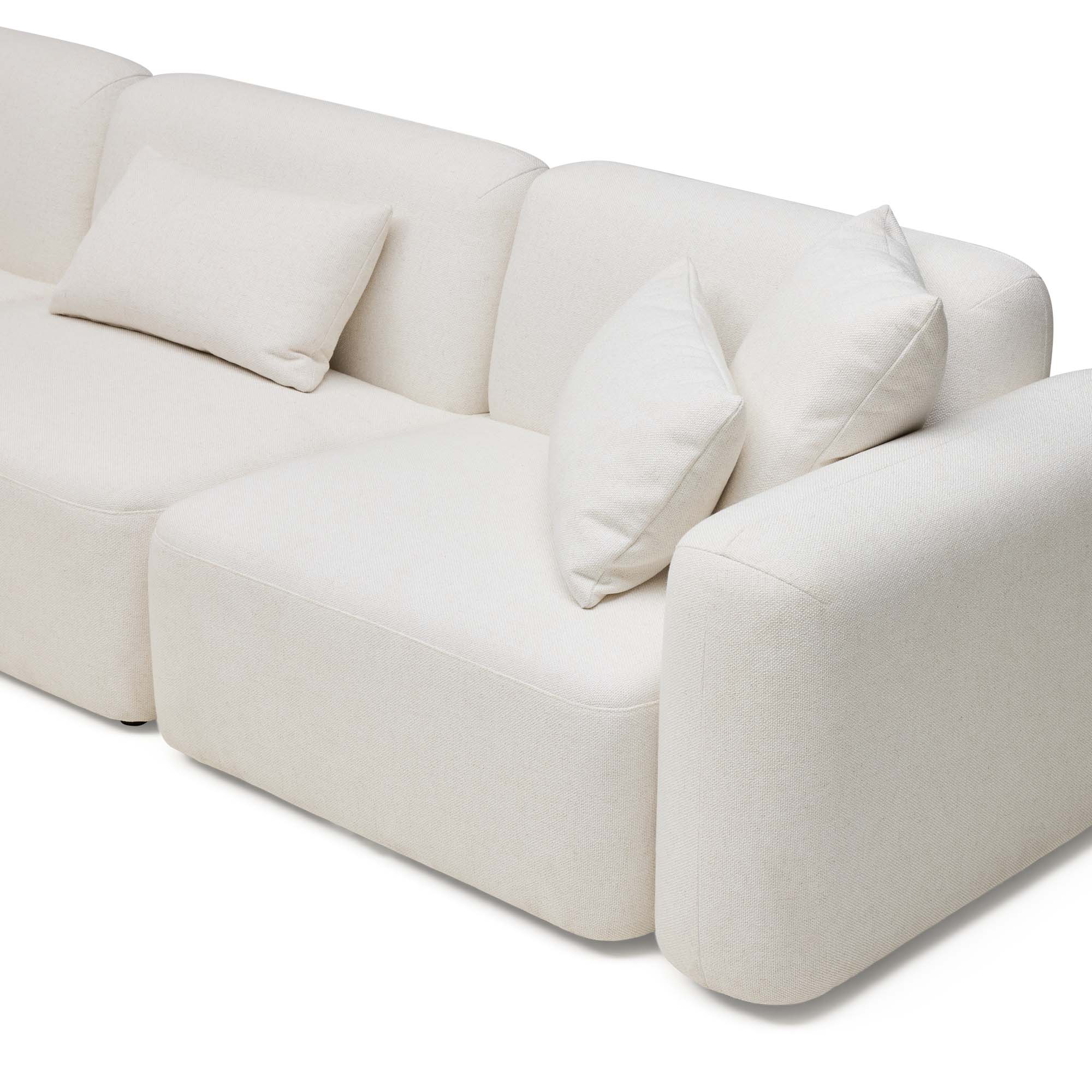 Pascal 5-Seat Corner Modular Sofa in Ivory White