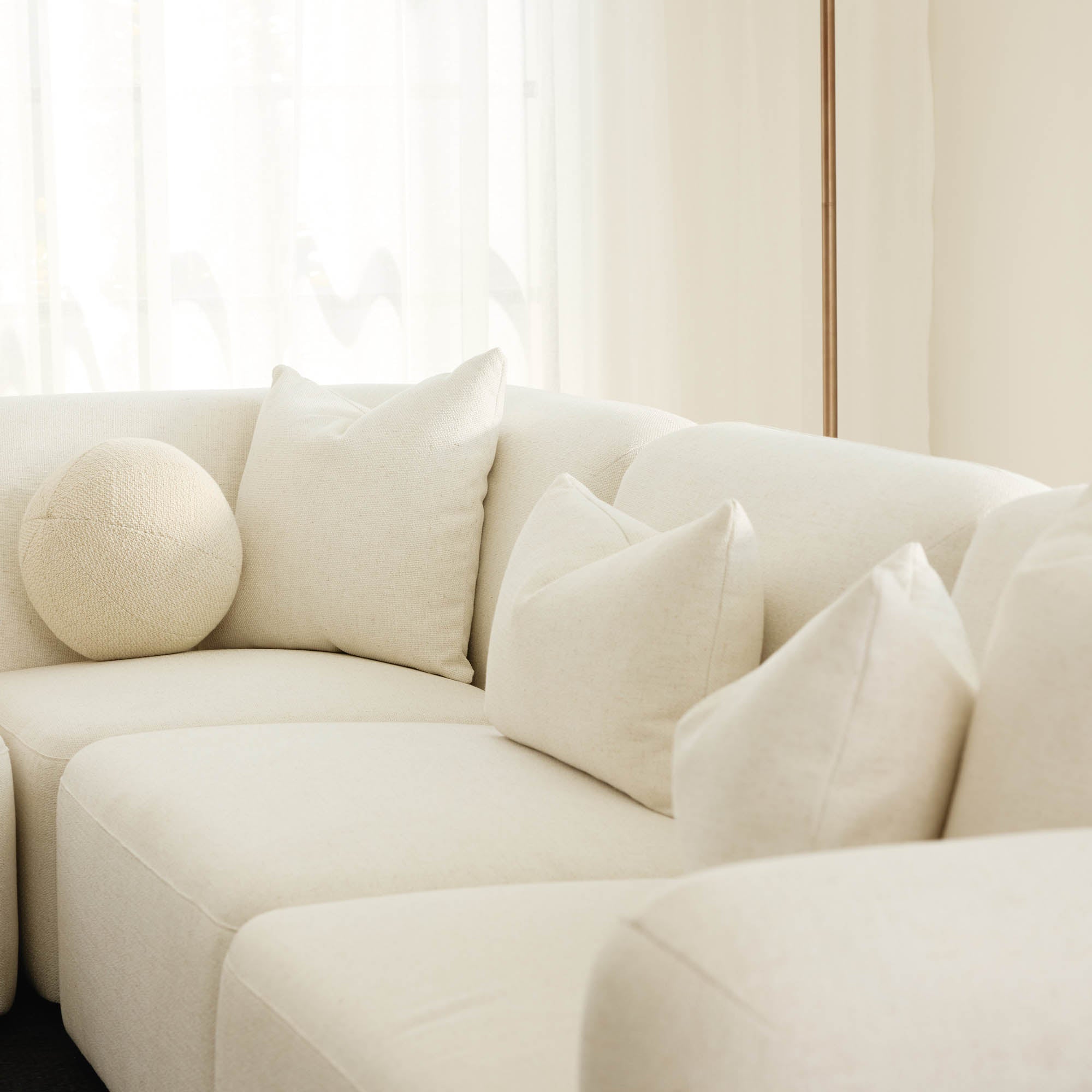 Pascal Sofa Corner Ivory White