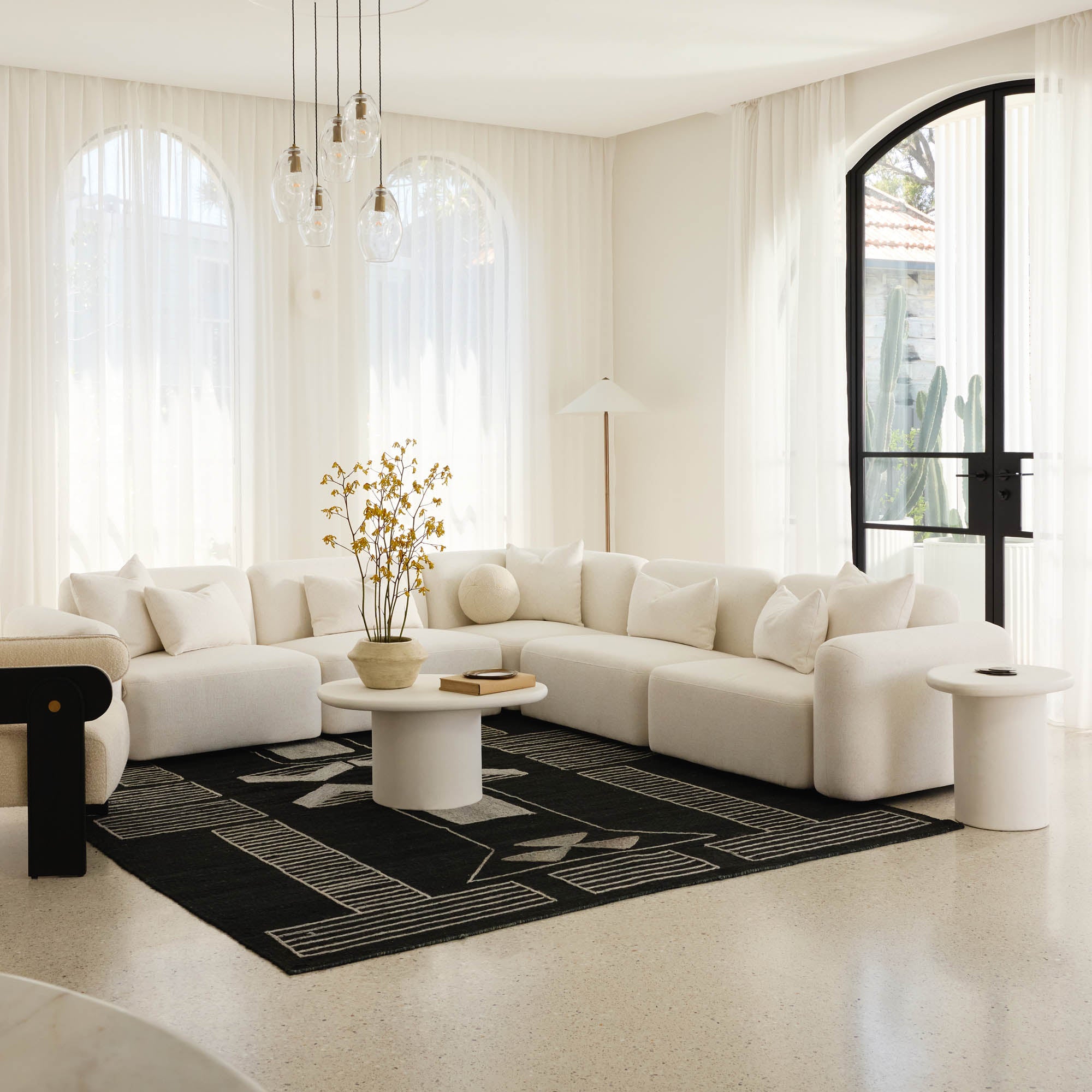 Pascal Modular Sofa Ivory White 5 Seat Corner