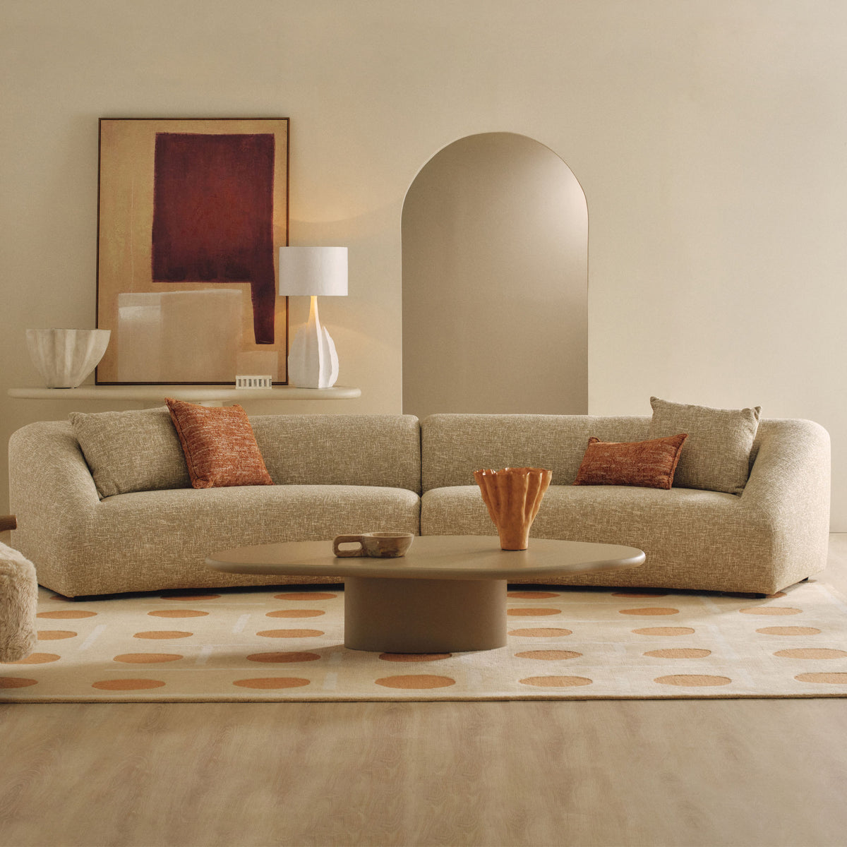 Amelie Sofa Taupe Fleck