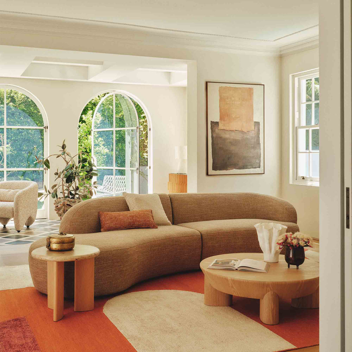 Lune Sectional Sofa Left Woodsmoke