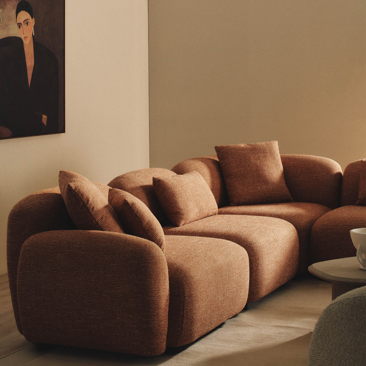 Kaia Modular Sofa Hazelnut 4 Seat with Corner