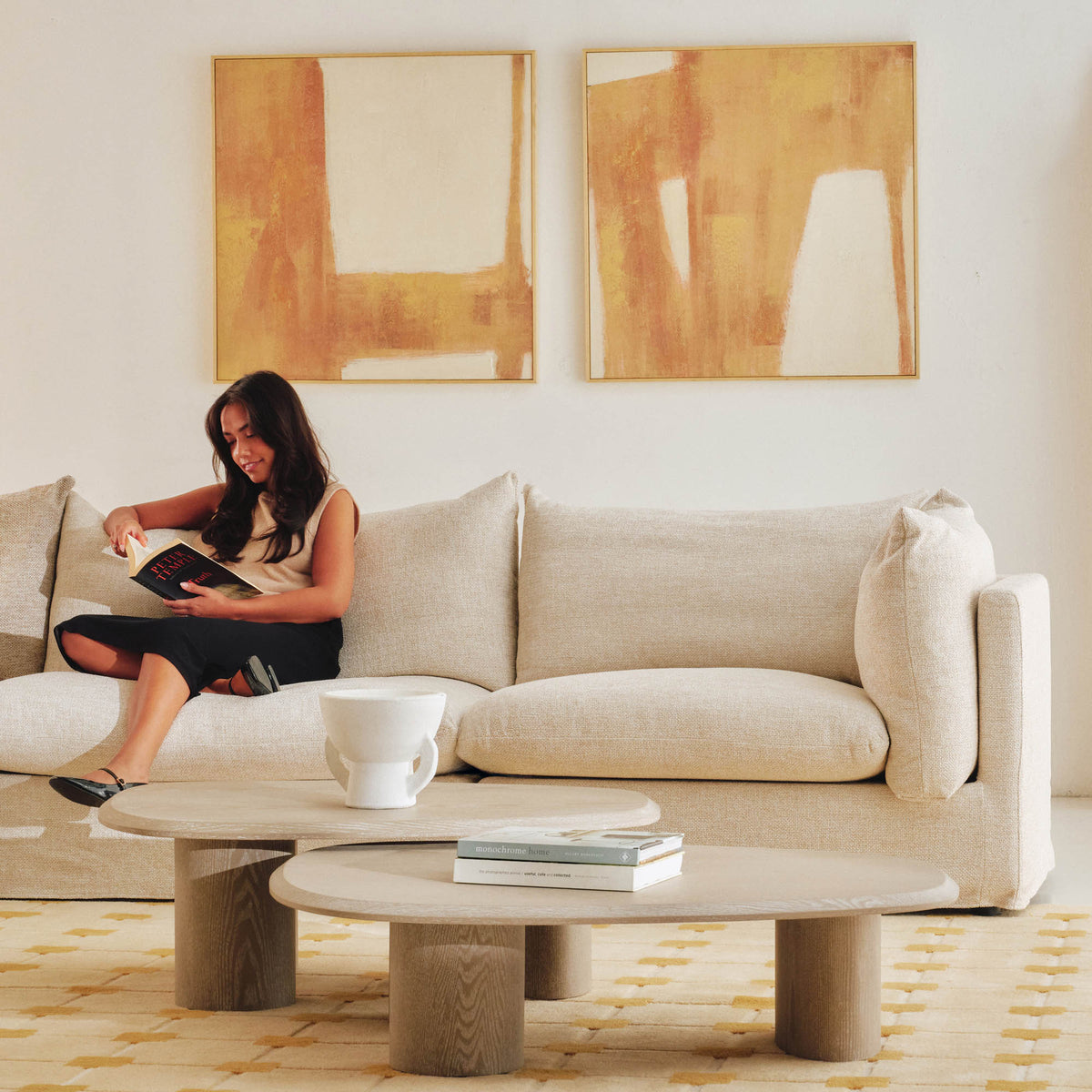 Mia Modular Sofa Dune 3 Seat with Ottoman
