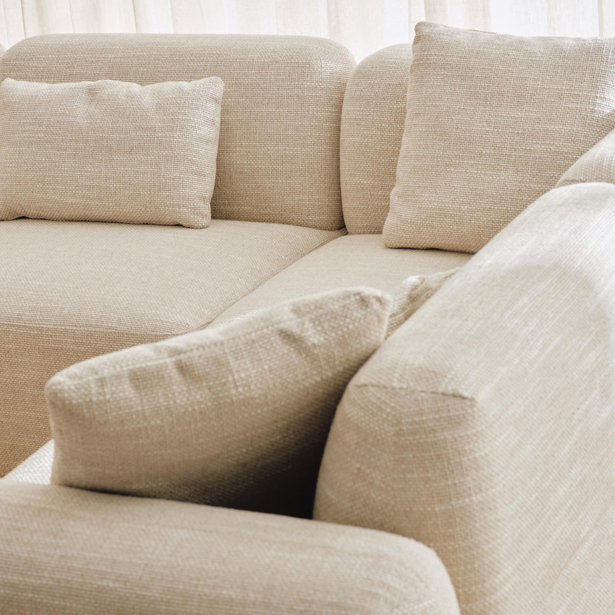 Paige Modular Sofa Oyster Weave 3 Seat with Ottoman