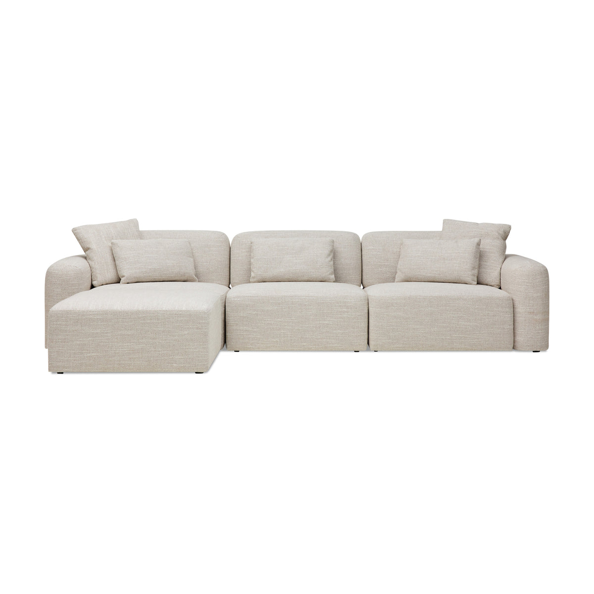 Paige Modular Sofa Oyster Weave 3 Seat with Ottoman