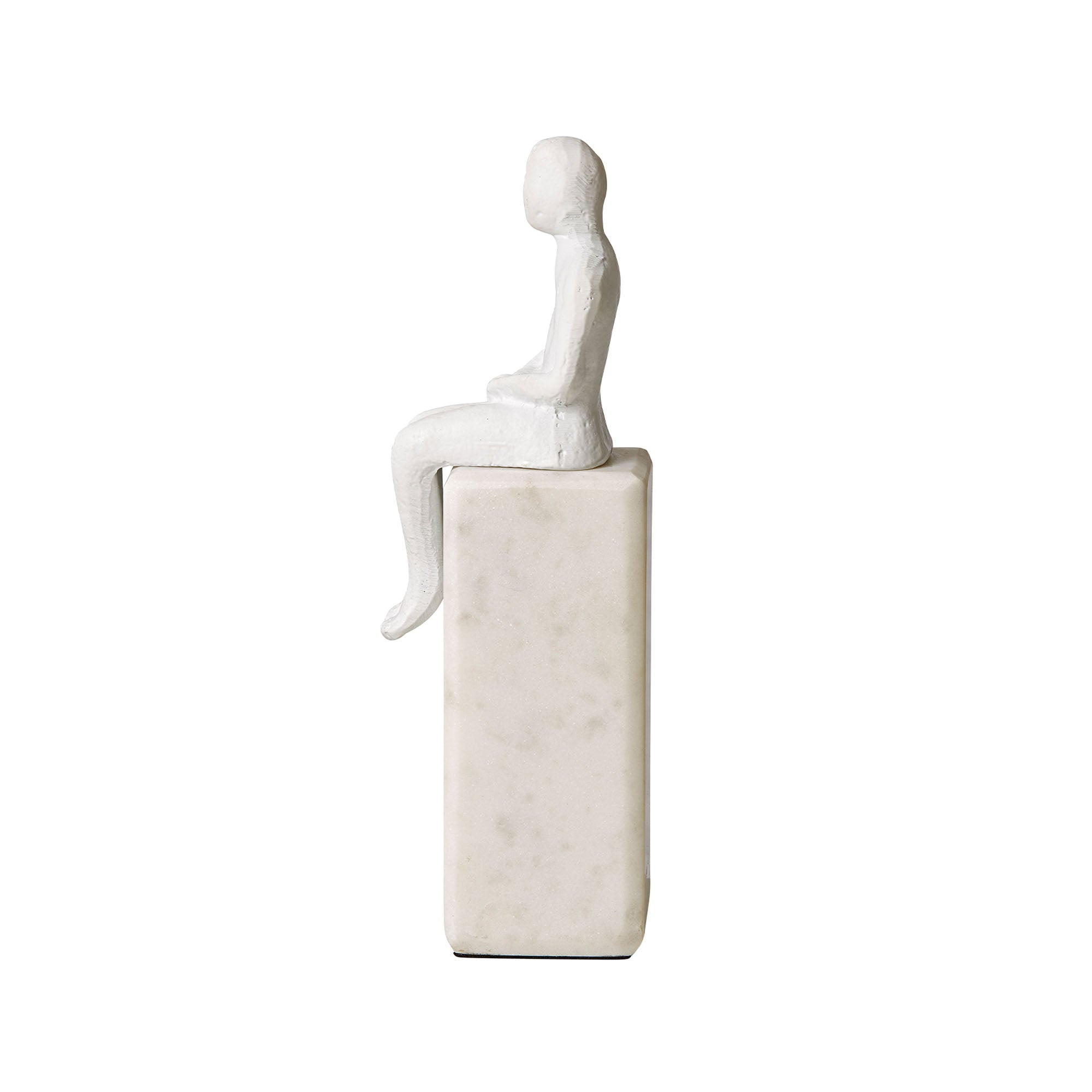 Banswara Sitting Man Bookend White