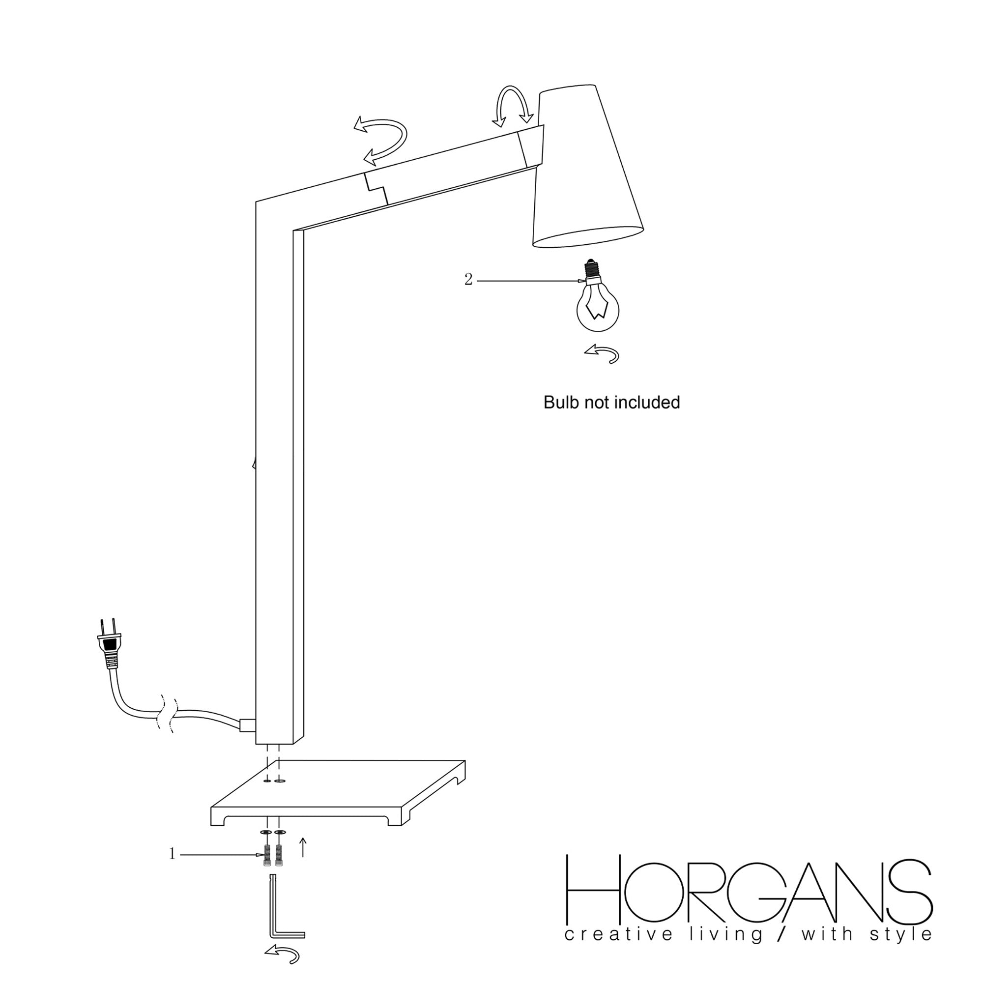 Tilt Table Lamp White Ex-Display