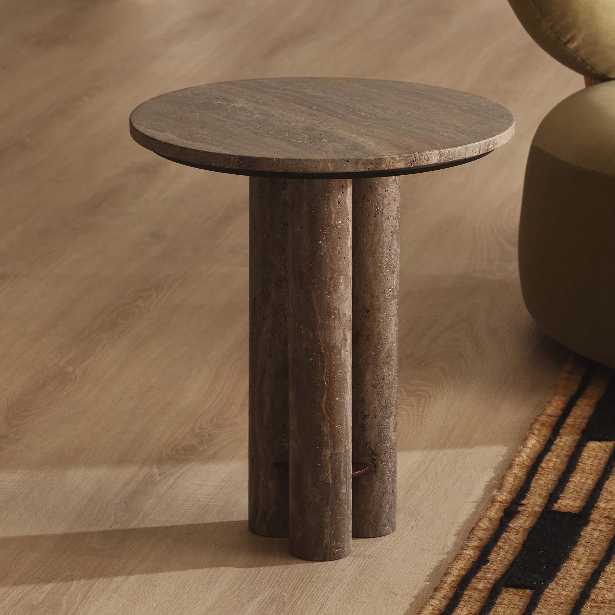 Indu Travertine Side Table