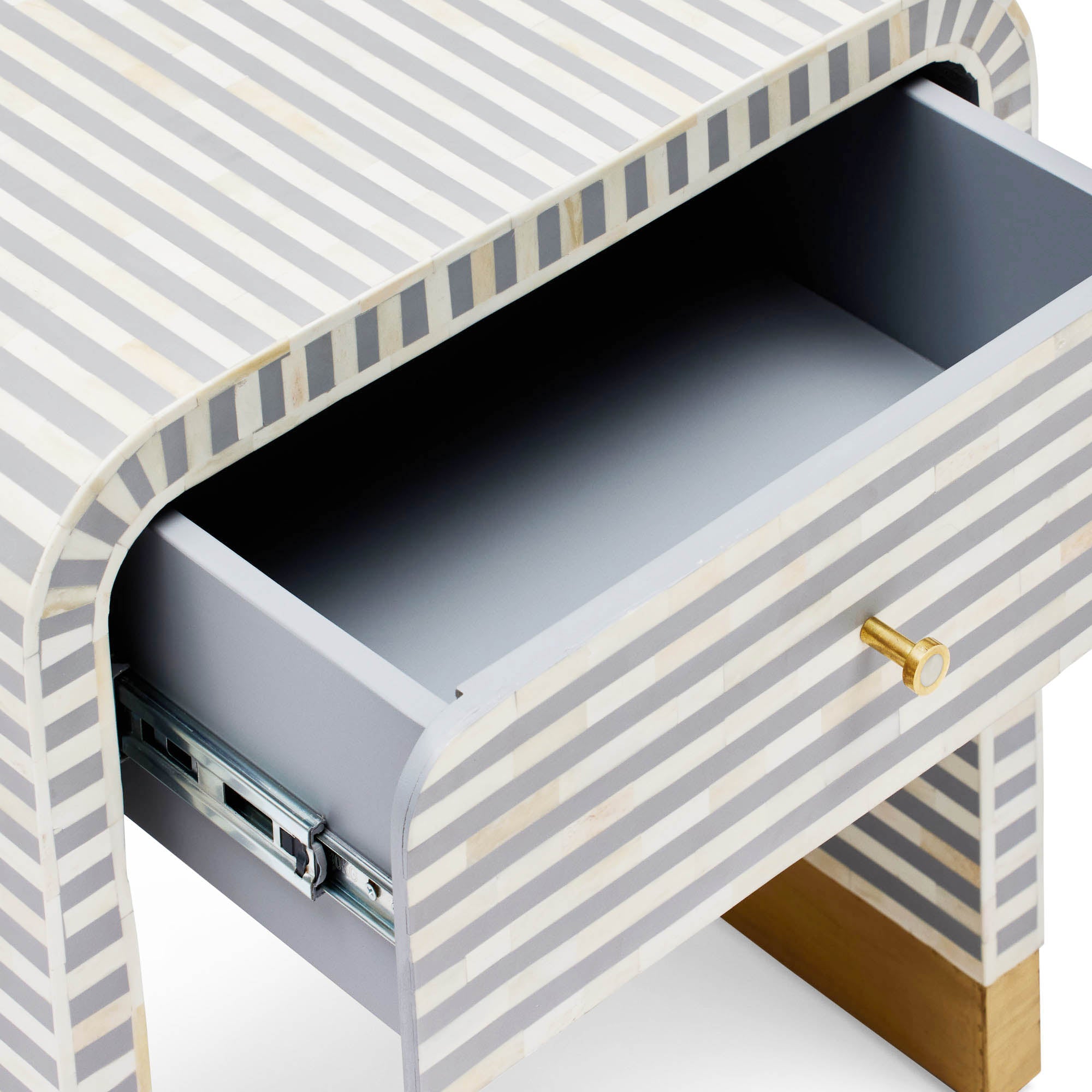 Amo Bone Inlay Bedside Grey