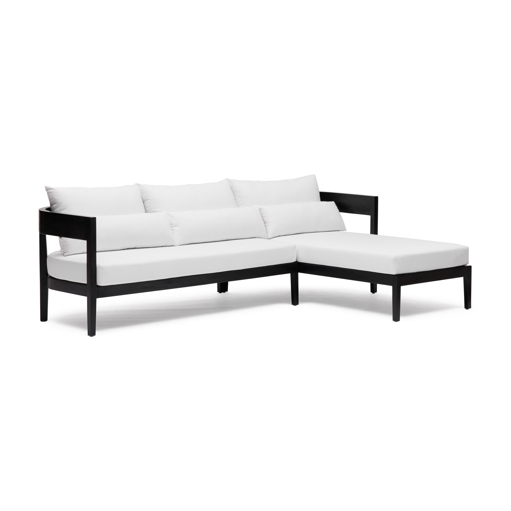 Avoca Outdoor Sofa Black & White Right Chaise