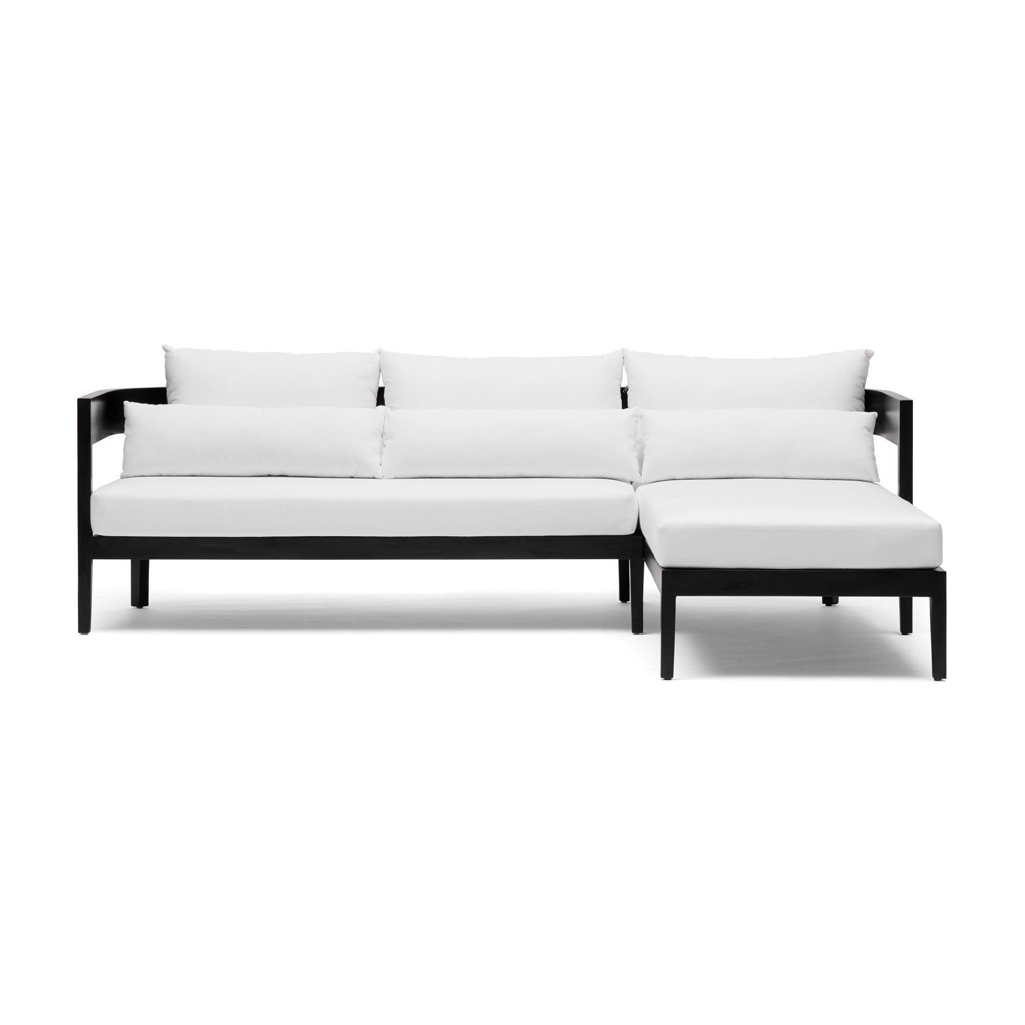 Avoca Outdoor Sofa Black & White Right Chaise