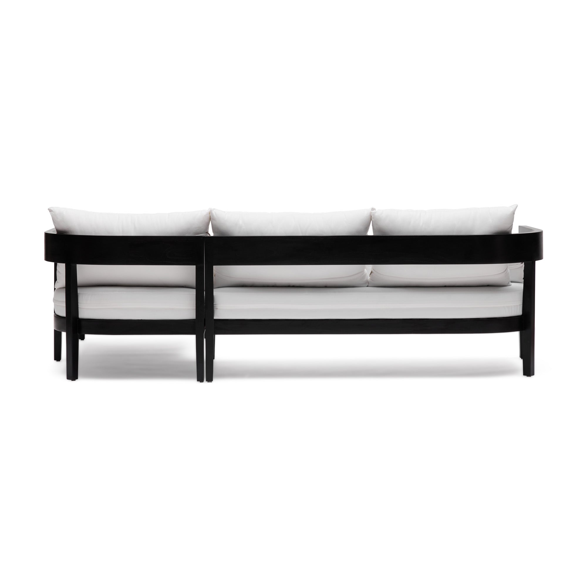 Avoca Outdoor Sofa Black & White Right Chaise