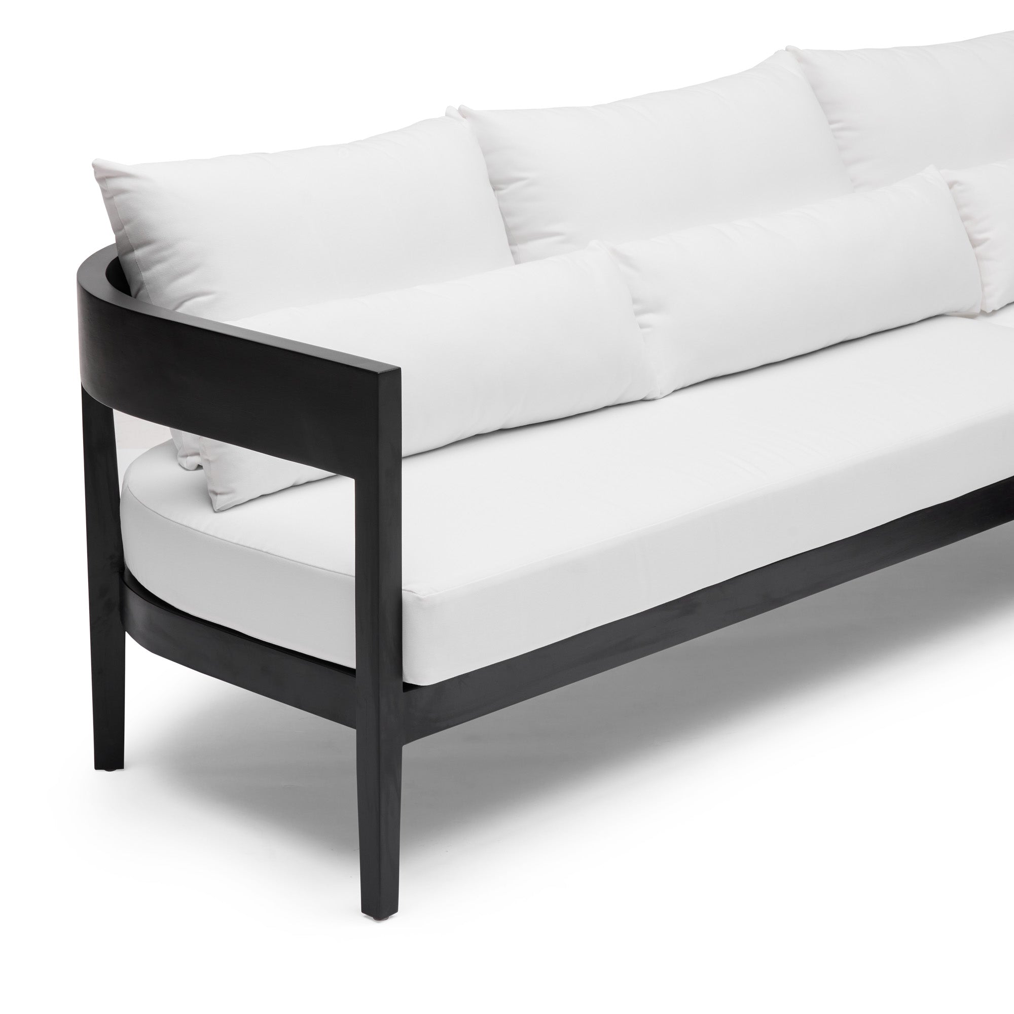 Avoca Outdoor Sofa Black & White Right Chaise