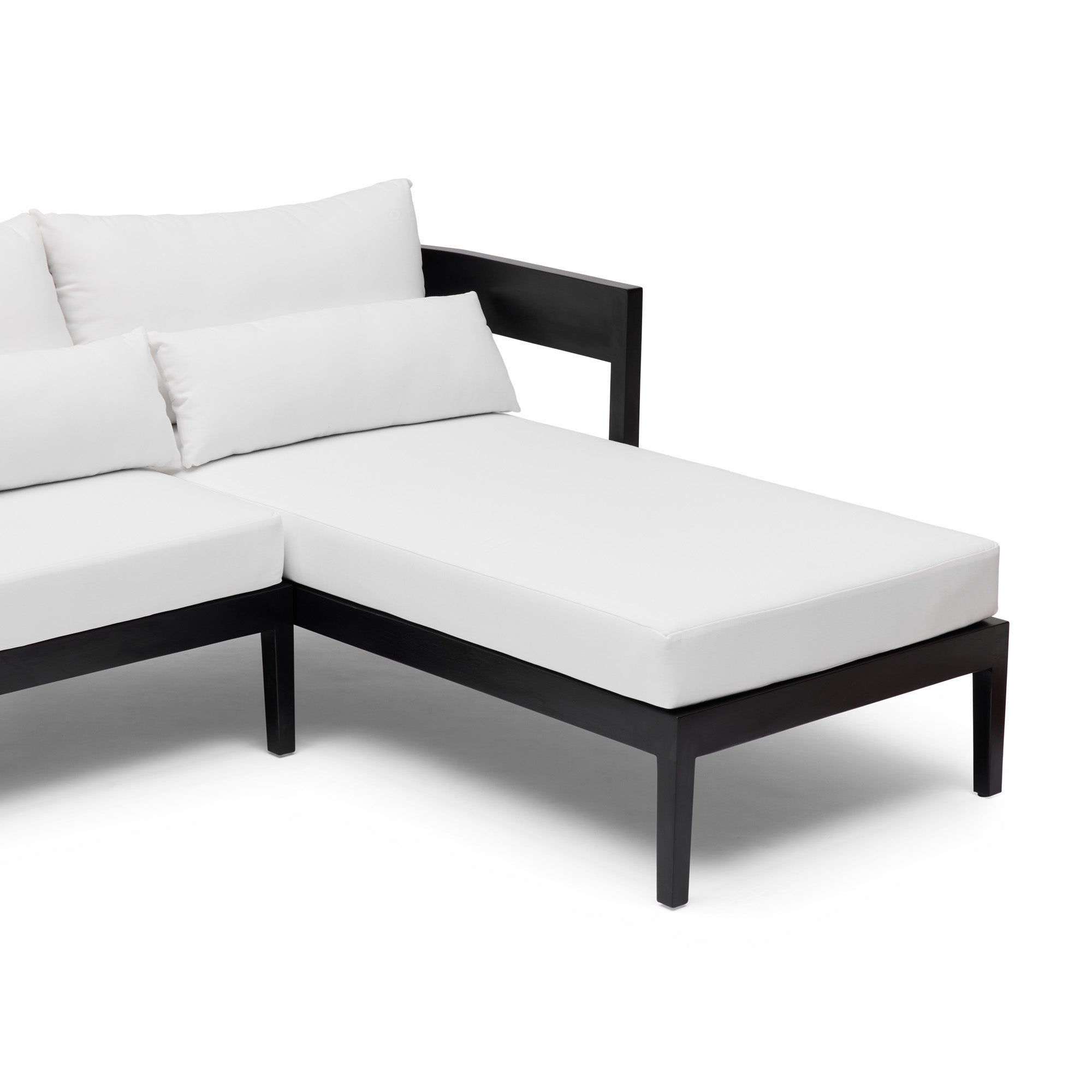 Avoca Outdoor Sofa Black & White Right Chaise