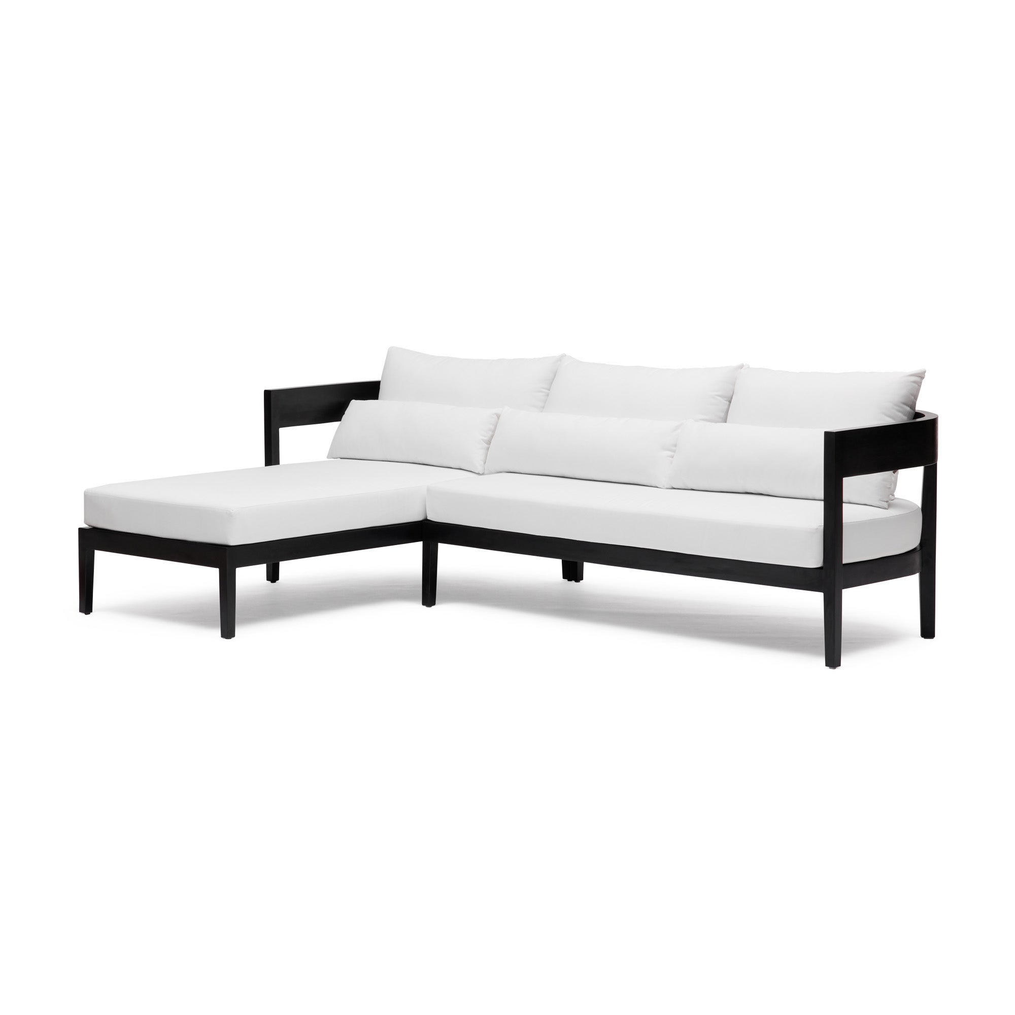 Avoca Outdoor Sofa Black & White Left Chaise