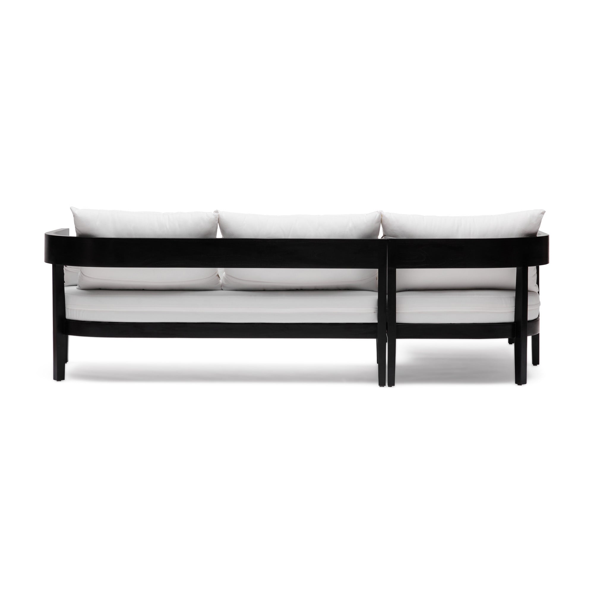 Avoca Outdoor Sofa Black & White Left Chaise