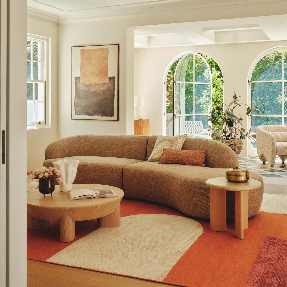 Lune Sectional Sofa Right Woodsmoke
